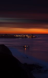 Preview wallpaper scripps, usa, beach, night, sunset