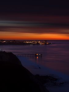 Preview wallpaper scripps, usa, beach, night, sunset