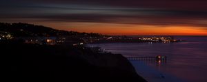 Preview wallpaper scripps, usa, beach, night, sunset