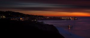 Preview wallpaper scripps, usa, beach, night, sunset