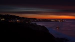 Preview wallpaper scripps, usa, beach, night, sunset