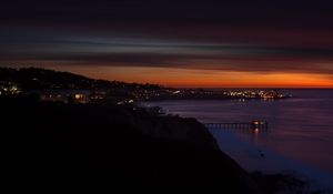 Preview wallpaper scripps, usa, beach, night, sunset