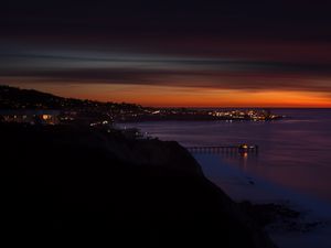 Preview wallpaper scripps, usa, beach, night, sunset