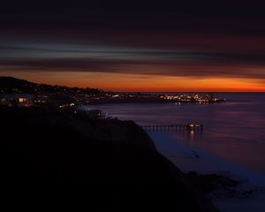 Preview wallpaper scripps, usa, beach, night, sunset