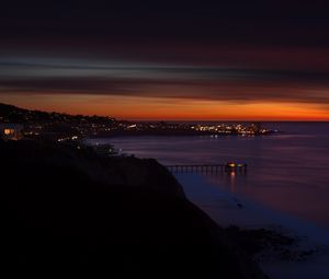 Preview wallpaper scripps, usa, beach, night, sunset