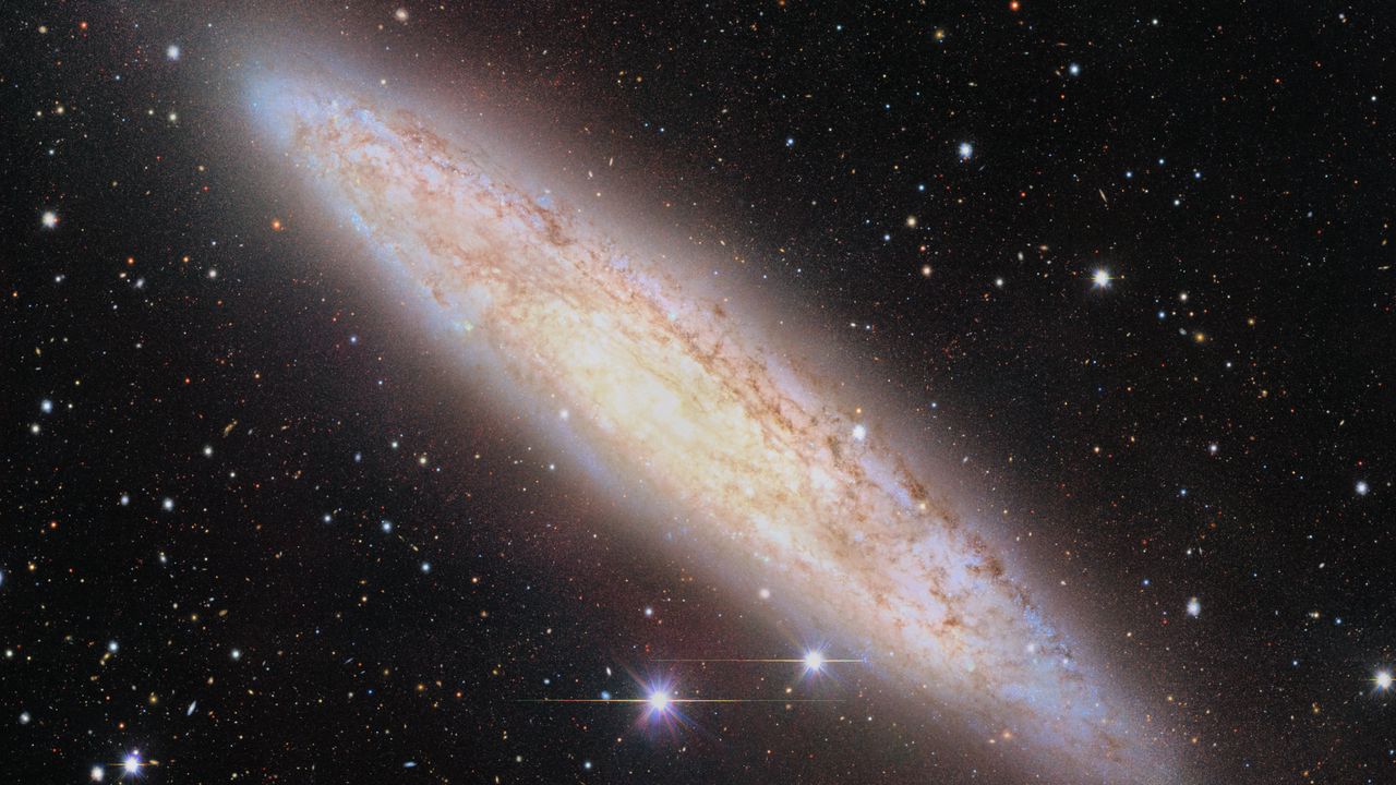 Wallpaper sculptor galaxy, galaxy, stars, space
