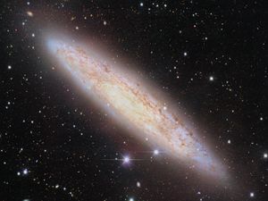 Preview wallpaper sculptor galaxy, galaxy, stars, space