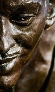 Preview wallpaper sculpture, face, bronze