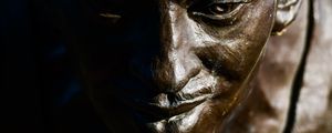 Preview wallpaper sculpture, face, bronze