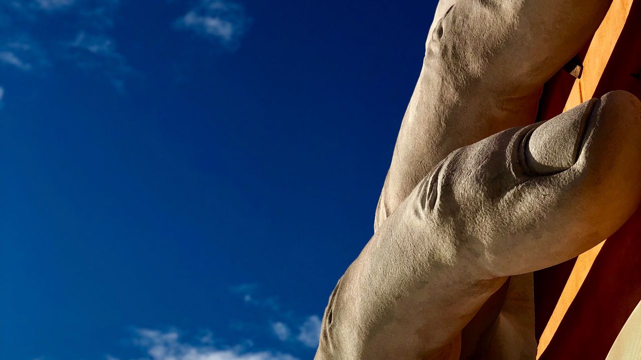 Wallpaper sculpture, hand, fingers, sky