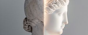 Preview wallpaper sculpture, profile, light, line, glow