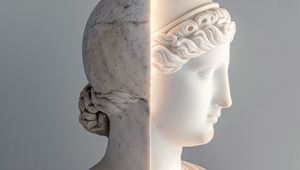 Preview wallpaper sculpture, profile, light, line, glow