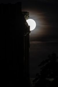 Preview wallpaper sculpture, profile, moon, dark