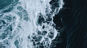 Preview wallpaper sea, aerial view, waves, foam
