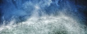 Preview wallpaper sea, aerial view, waves, foam, blue