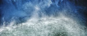 Preview wallpaper sea, aerial view, waves, foam, blue