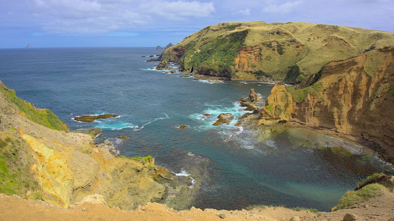 Wallpaper sea, bay, cliff, landscape
