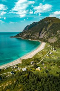 Preview wallpaper sea, beach, aerial view, coast