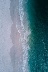 Preview wallpaper sea, beach, aerial view, wave, surf