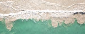 Preview wallpaper sea, beach, aerial view, coast, waves, surf