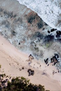 Preview wallpaper sea, beach, aerial view, waves, sand