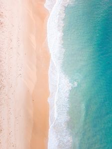 Preview wallpaper sea, beach, aerial view, surf, wave