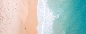 Preview wallpaper sea, beach, aerial view, surf, wave