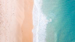 Preview wallpaper sea, beach, aerial view, surf, wave