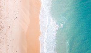 Preview wallpaper sea, beach, aerial view, surf, wave