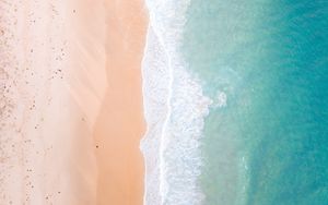 Preview wallpaper sea, beach, aerial view, surf, wave