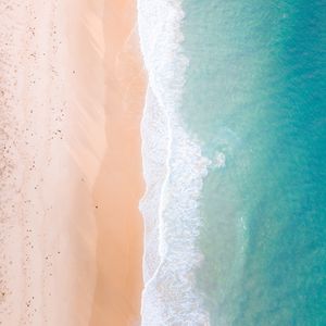 Preview wallpaper sea, beach, aerial view, surf, wave