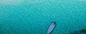 Preview wallpaper sea, beach, aerial view, boat, water