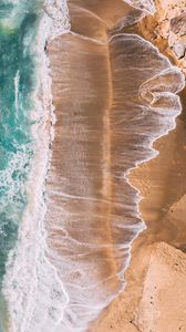 Preview wallpaper sea, beach, aerial view, foam