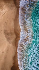 Preview wallpaper sea, beach, aerial view, sand, water