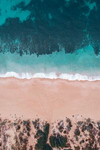 Preview wallpaper sea, beach, aerial view, shore, water, sand