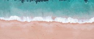 Preview wallpaper sea, beach, aerial view, shore, water, sand