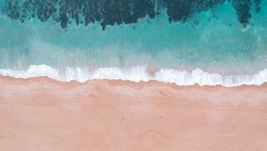 Preview wallpaper sea, beach, aerial view, shore, water, sand