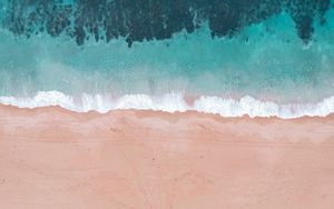 Preview wallpaper sea, beach, aerial view, shore, water, sand