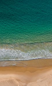 Preview wallpaper sea, beach, aerial view, wave, surf, water