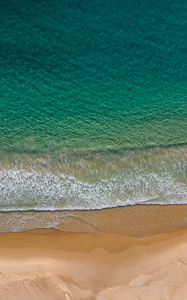 Preview wallpaper sea, beach, aerial view, wave, surf, water