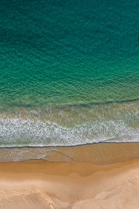 Preview wallpaper sea, beach, aerial view, wave, surf, water