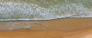 Preview wallpaper sea, beach, aerial view, wave, surf, water