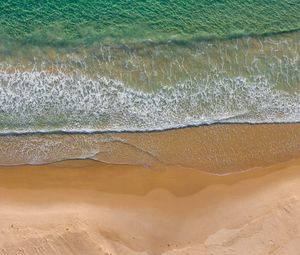 Preview wallpaper sea, beach, aerial view, wave, surf, water