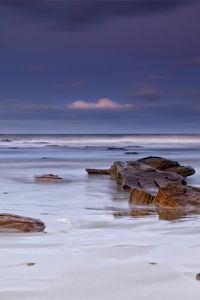 Preview wallpaper sea, beach, coast, sand, white, stones