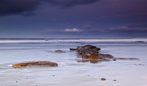 Preview wallpaper sea, beach, coast, sand, white, stones