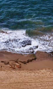 Preview wallpaper sea, beach, footprints