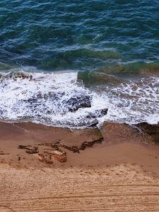 Preview wallpaper sea, beach, footprints