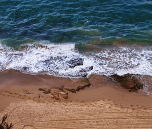 Preview wallpaper sea, beach, footprints