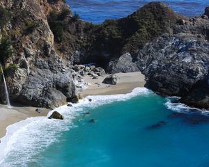 Preview wallpaper sea, beach, lagoon, bay, rocks, landscape