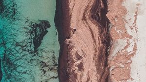 Preview wallpaper sea, beach, relief, aerial view